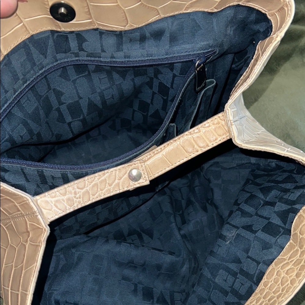 Furla Tan Croc-Embossed Women's Bag - Picture 8 of 14